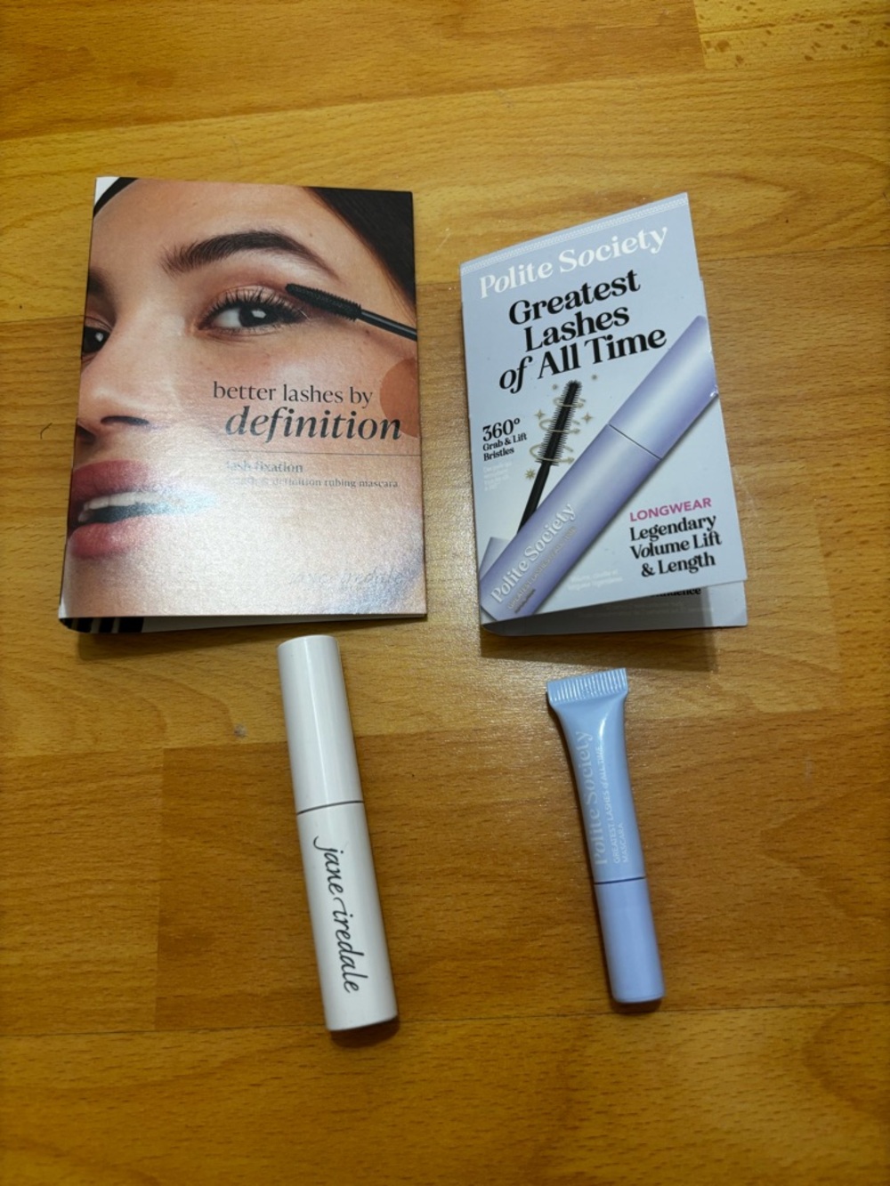 5 items x $25- Jane Iredale / polite society mascaras deluxe size NEW